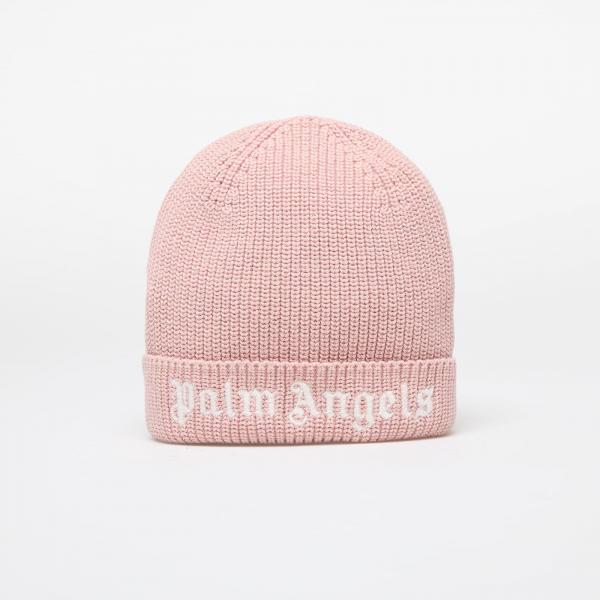 Palm Angels Kids Logo Knit Beanie Pink/ White II