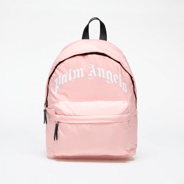 Palm Angels Kids Curved Logo Big Backpack Pink/ White Universal