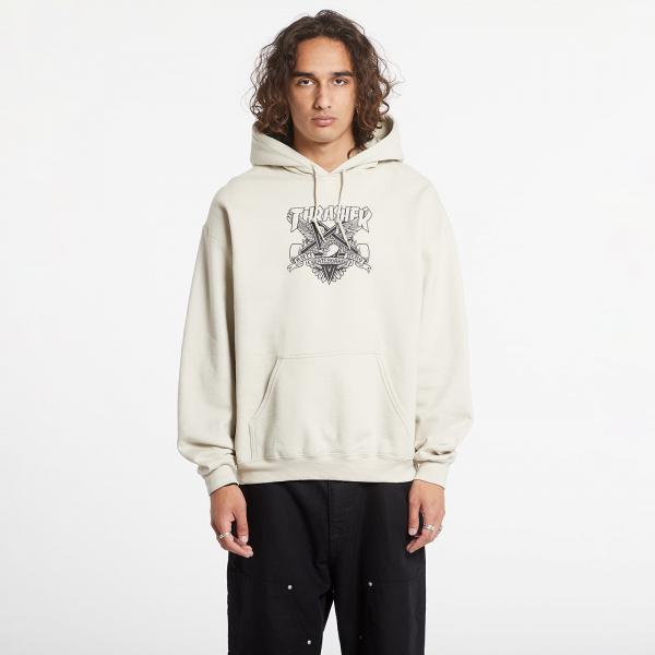 Mikina Thrasher Hood Eaglegram Sand M