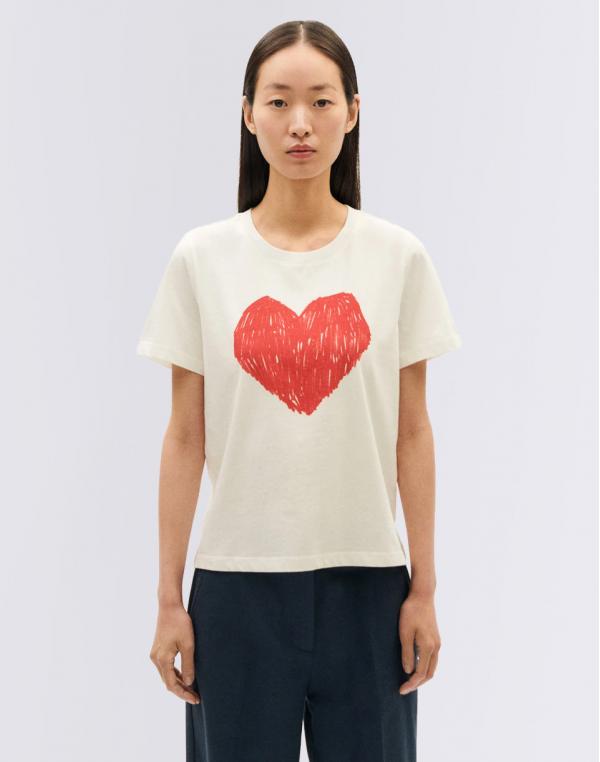 Tričko Thinking MU Heart Ida T-Shirt WHITE