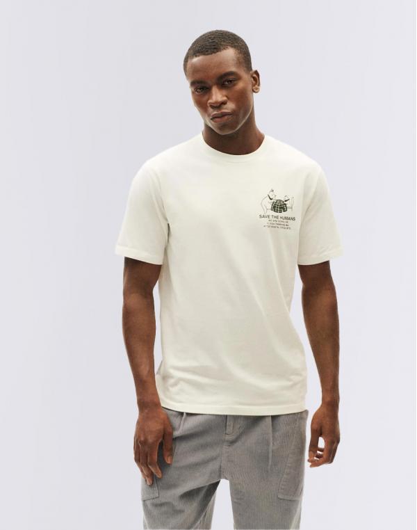 Tričko Thinking MU Save The Humans Zach T-Shirt WHITE
