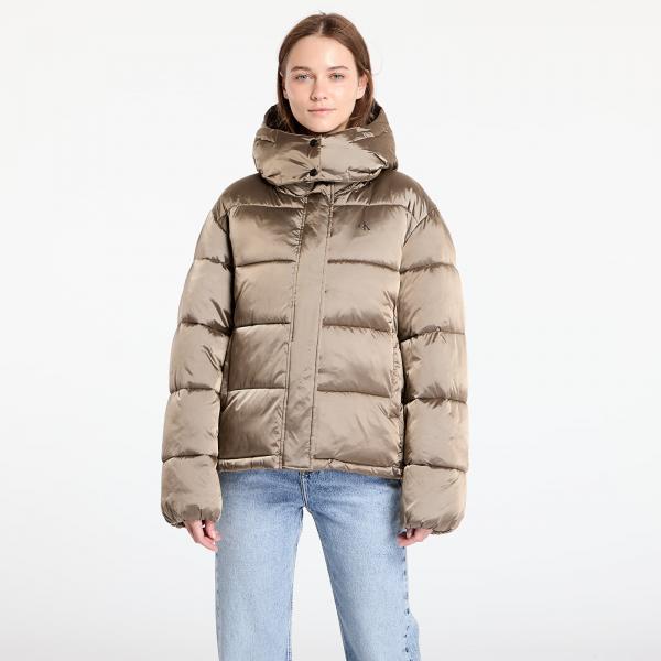 Bunda Calvin Klein Jeans Shiny Satin Puffer Jacket Brindle XL