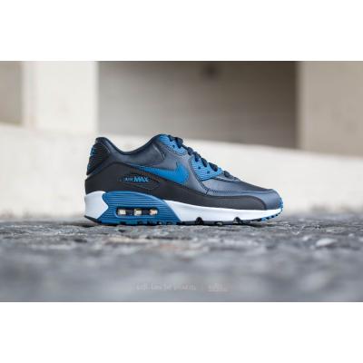 Nike Air Max 90 Leather (GS) Dark Obsidian/ Court Blue-Black-White
