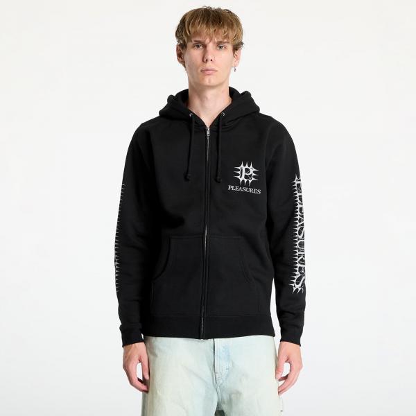Mikina PLEASURES Spike Zip Hoodie Black S