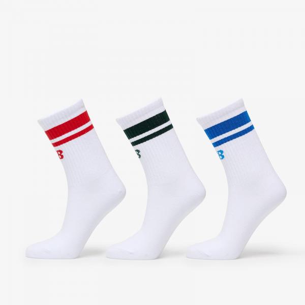 Ponožky New Balance Essentials Line Midcalf 3-Pack White/ Multi M