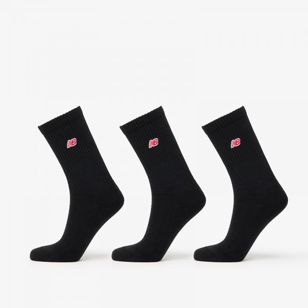 New Balance Patch Logo Crew Sock 3-Pack Black S