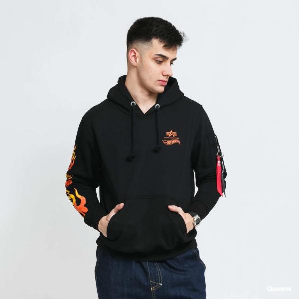 Mikina Alpha Industries Flame Hoody Black S