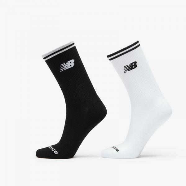 Ponožky New Balance Running Stripe Midcalf Socks 2-Pack Black/ White XL