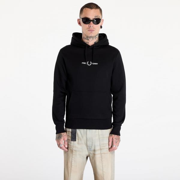 Mikina FRED PERRY Double Graphic Hooded Sweatshirt Black L