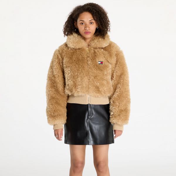 Bunda Tommy Jeans Faux Shearling Jacket Beige XS
