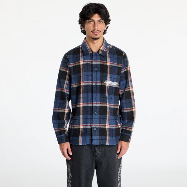 Košile RIPNDIP Robo Button Up Flannel Shirt Navy S