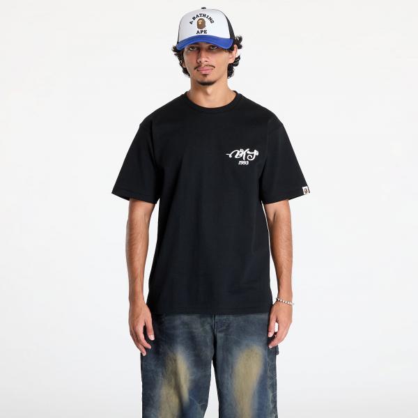 Tričko A BATHING APE Embroidery Style Souvenir Logo Tee Black L