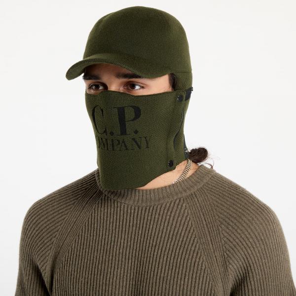 C.P. Company Extrafine Merino Wool Visor Neck Hat Green M
