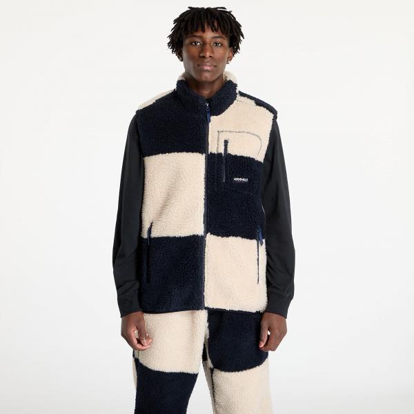Vesta Gramicci Checkered Sherpa Vest UNISEX Natural / Navy Check L