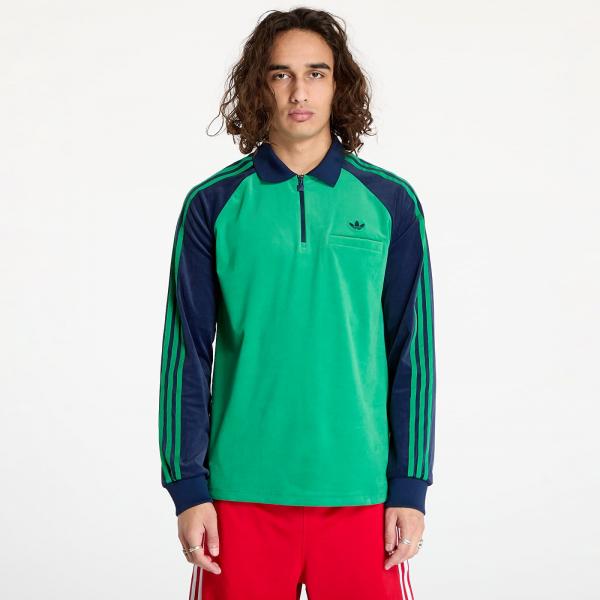 Tričko adidas Velour Polo Green/ Night Indigo S