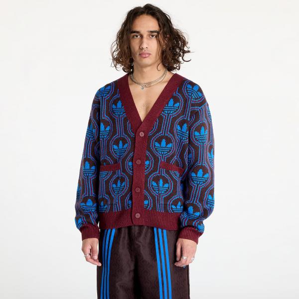 Svetr adidas Knit Cardigan Shadow Red/ Blue L