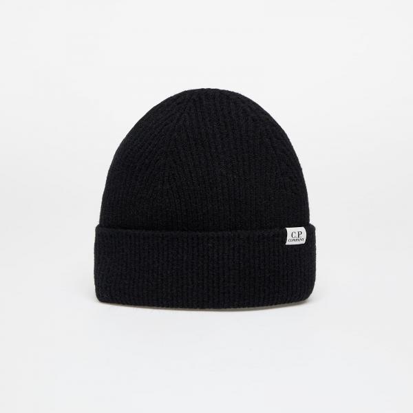 Čepice C.P. Company Fleece Knit Beanie Black Universal