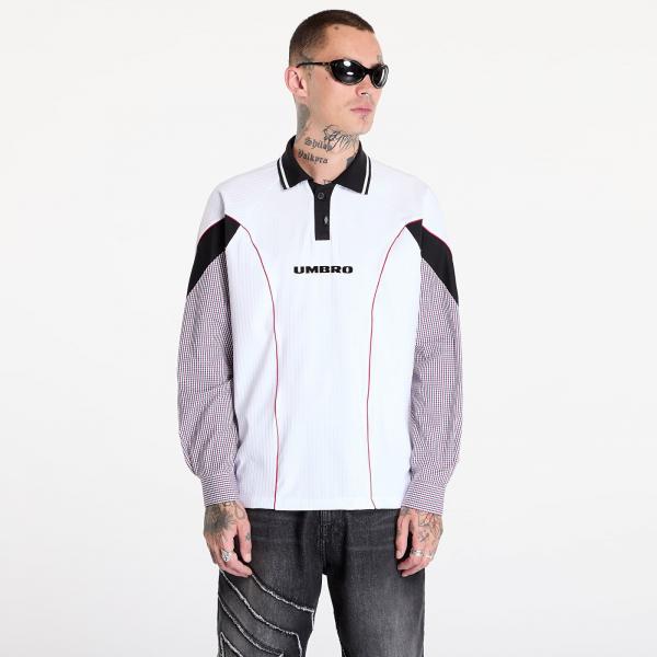 Tričko Umbro by Slam Jam Gingham Cut Up Polo Shirt White M