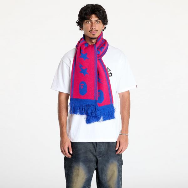 Šála A BATHING APE Jacquard Bape Logo Long Scarf M Pink Universal