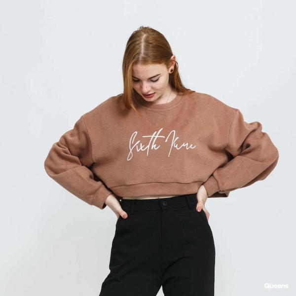 Mikina Sixth June W Basic Signature Sweatshirt Light Brown M
