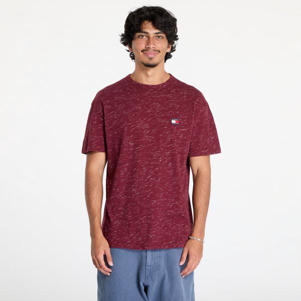 Tričko Tommy Jeans Regular Badge Tee Deep Rouge M