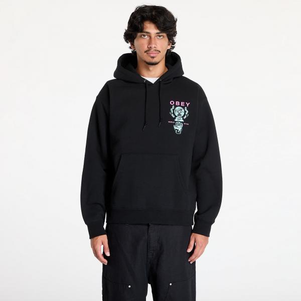Mikina OBEY Helping Hand Hoodie Black XL
