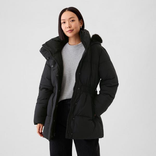 Bunda GAP Puffer Midi Coat Black L