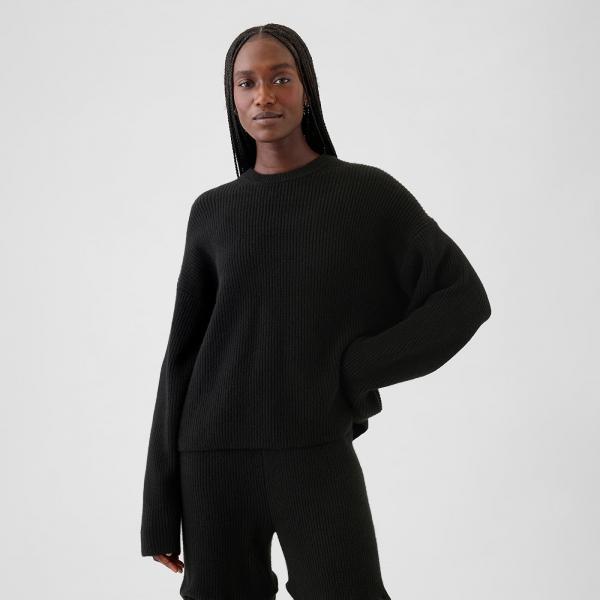 Svetr GAP Cashsoft Crew Pullover Black M