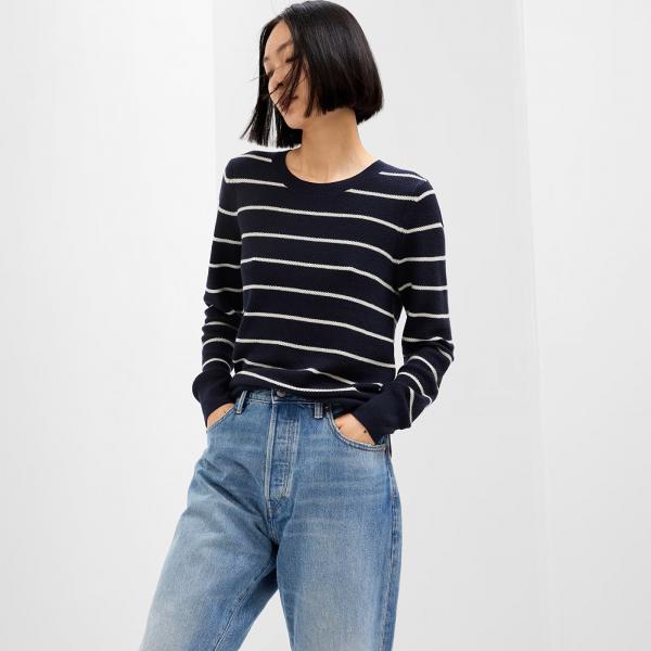 Svetr GAP Bella Crew Navy Stripe XXS