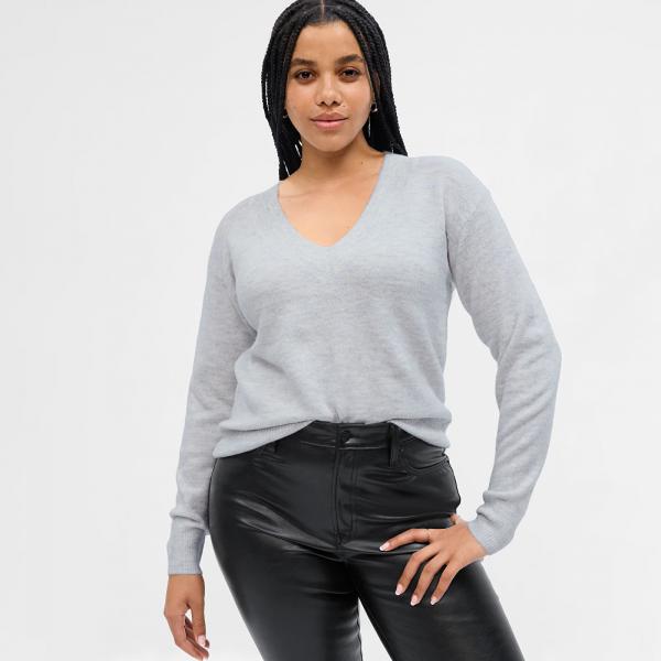 Svetr GAP V Neck Sweater Light Heather Grey XS