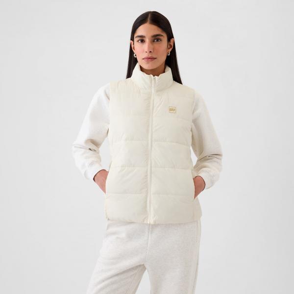 Vesta GAP Logo Puffer Vest Ivory Frost S