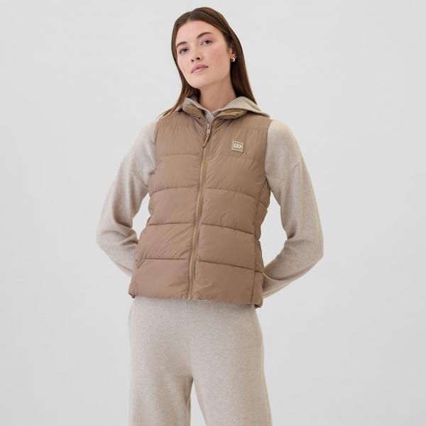 Vesta GAP Logo Puffer Vest Warm Golden Brown XS
