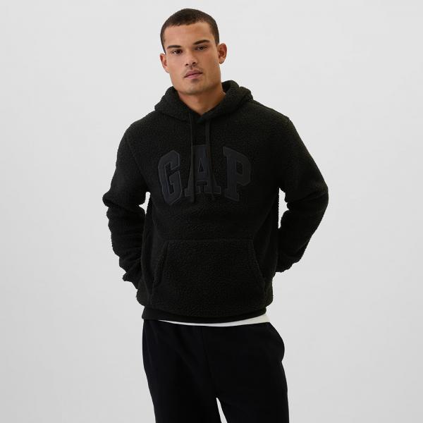 Mikina GAP Logo Sherpa Hoodie Black M
