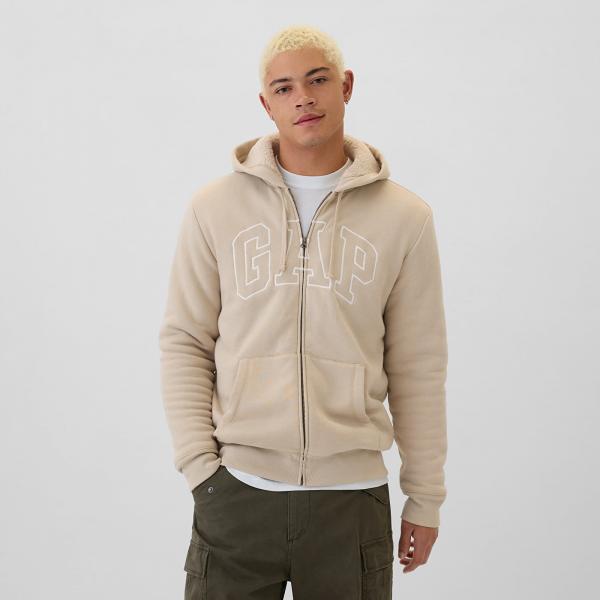Mikina GAP Logo Fullzip Sherpa Hoodie Bedrock L