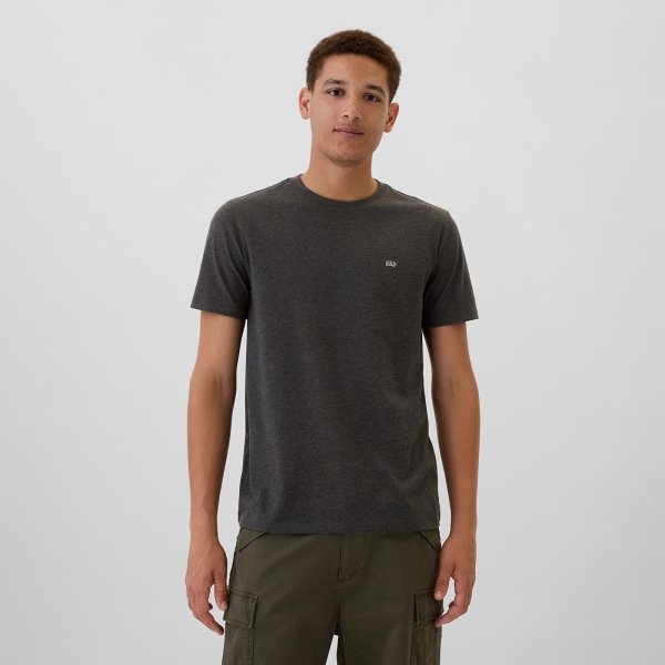 Tričko GAP Micro Logo Crew Charcoal Heather L