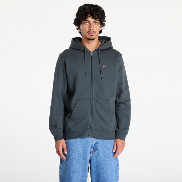 Mikina Tommy Jeans Regular Flag Zip Through Hoodie New Charcoal S