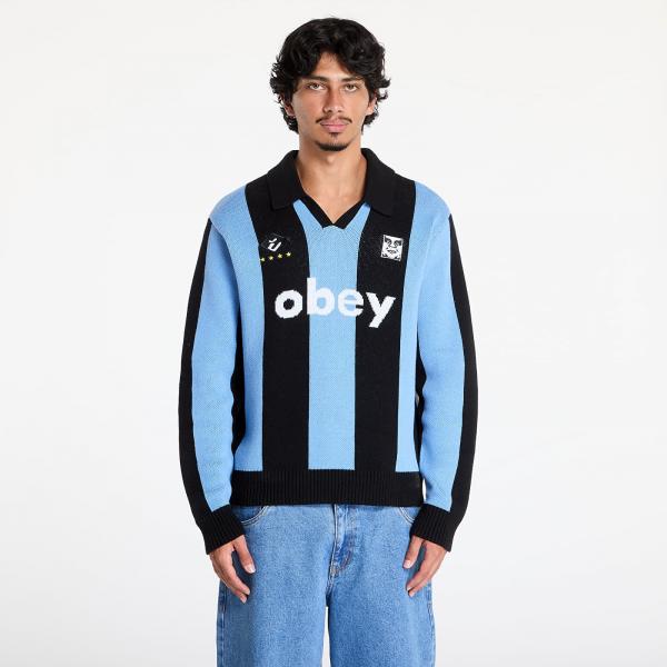 Svetr OBEY Soccer Jersey Sweater Light Blue Multi XL
