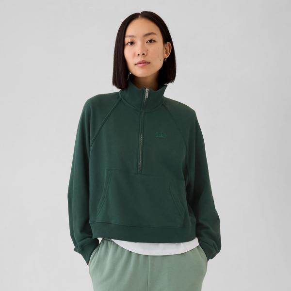 Mikina GAP Logo Quarter Zip Essex Green XS