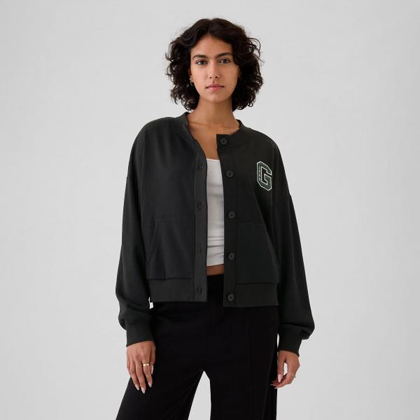 Mikina GAP Logo Crew Cardigan True Black M