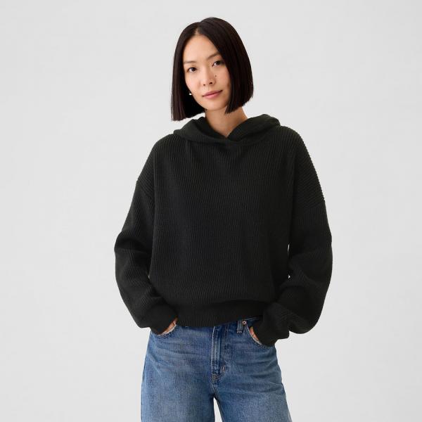 Mikina GAP Cashsoft Shaker Hoodie Black S
