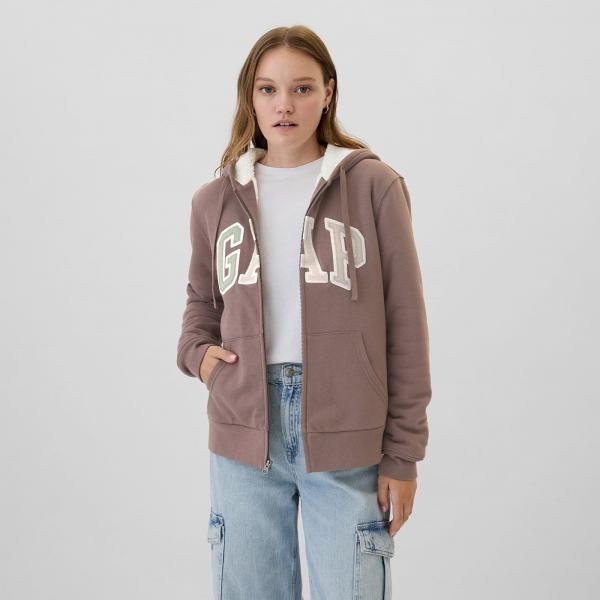 Mikina GAP Logo Sherpa Fullzip Hoodie Wassel S