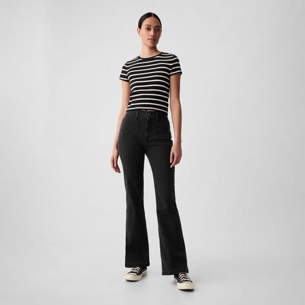 Džíny GAP Denim Pants Flare Basic Black W31