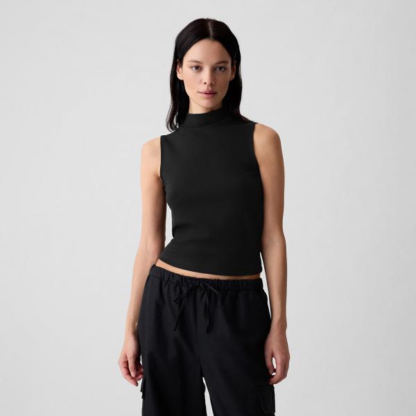 Top GAP Sleeveless Modal Mock Neck Black XS