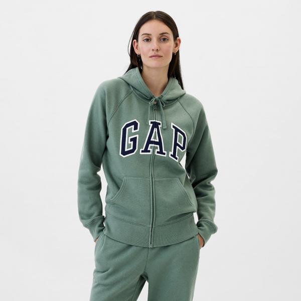 Mikina GAP Logo Fullzip Hoodie District Green XS
