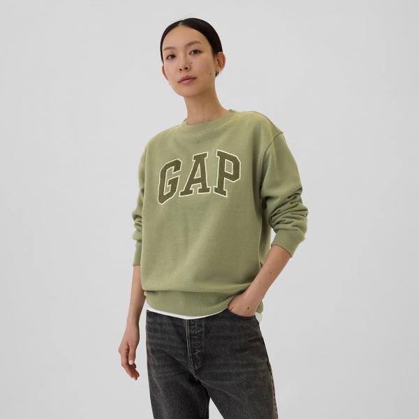 Mikina GAP Logo Crew Olive Cord XS