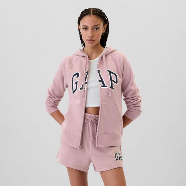 Mikina GAP Logo Fullzip Hoodie Lilas Pink XS