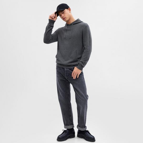Svetr GAP Cashsoft Hoodie Charcoal Heather S