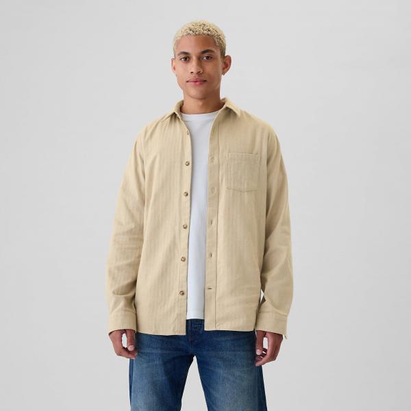 Košile GAP Flannel Shirt Khaki L