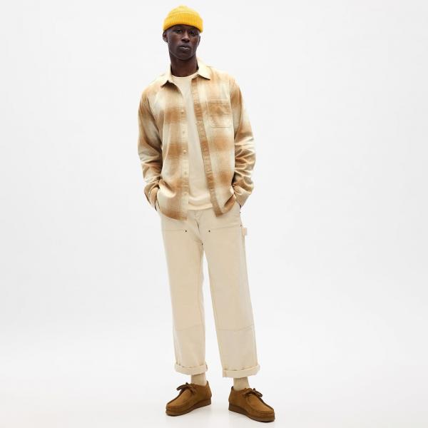 Košile GAP Flannel Shirt Neutral Shadow Plaid M