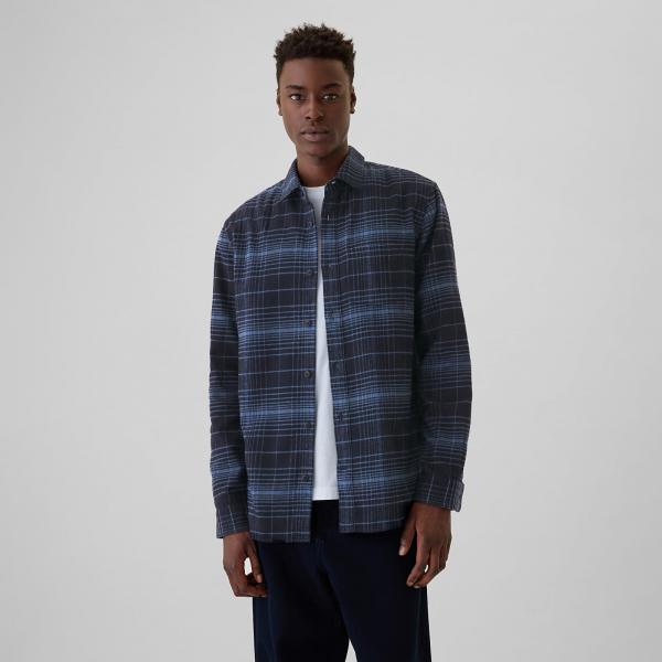 Košile GAP Flannel Shirt Tonal Blue Plaid L